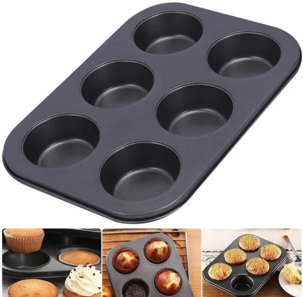 6 Cupcake Muffin Baking Tray Non-Stick