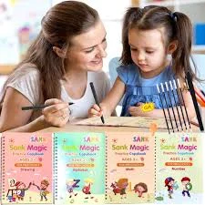 Magic Book for Kids Writing and Drawing 4 Books 1 Magic Pen and 10 Magic Refills Handwriting Practice