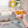Adjustable Fridge Storage Basket Expandable Fridge Storage Rack Plastic Fridge Space Saver Food Organizer Tray