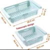Adjustable Fridge Storage Basket Expandable Fridge Storage Rack Plastic Fridge Space Saver Food Organizer Tray