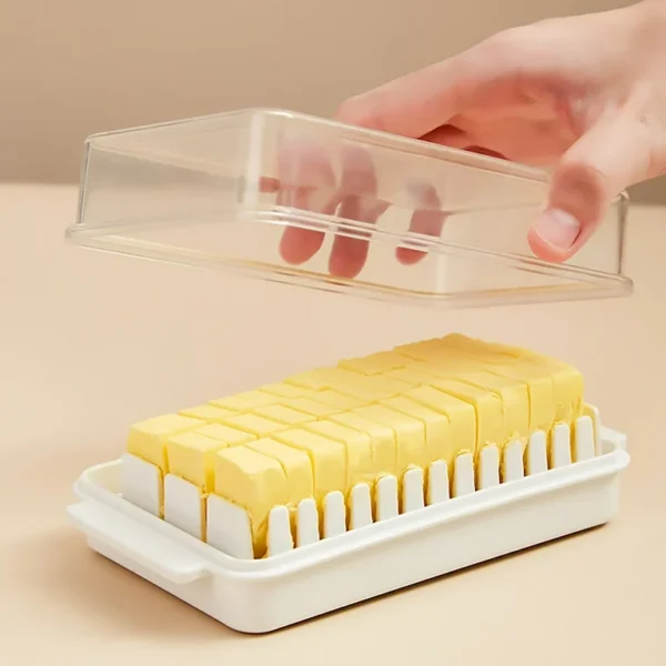 White Plastic Butter Dish With Lid