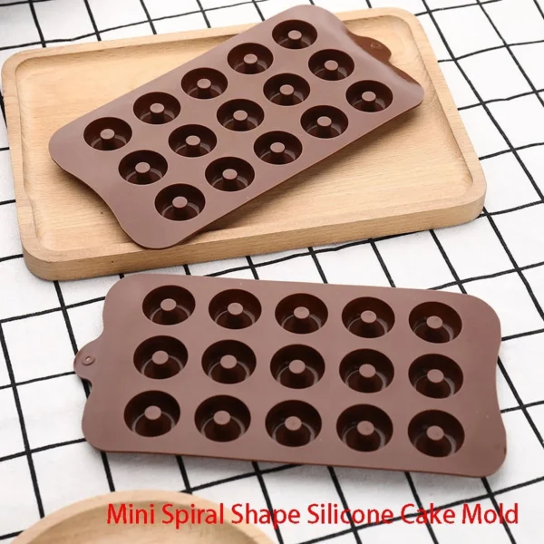 Silicone Chocolate Mold 15 Cavity Donut Ring Maker Mold