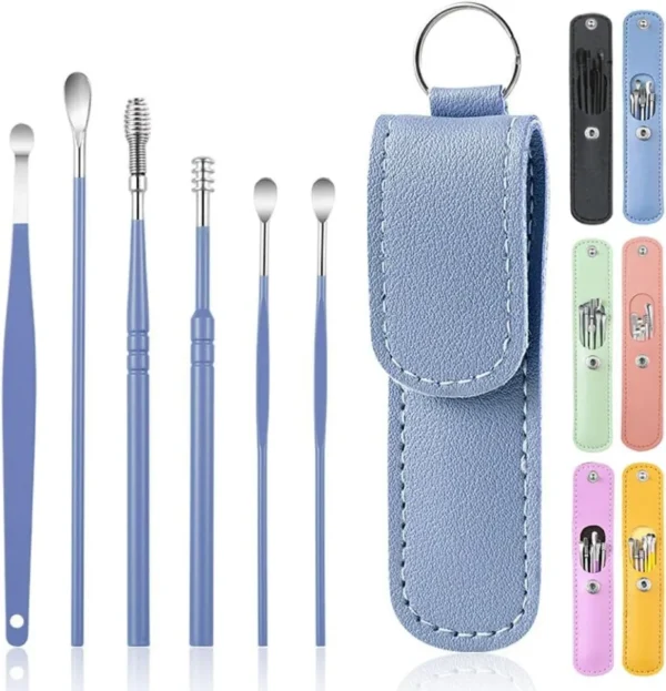 Ear Wax Cleaning Kit, 6 Pcs Ear Pick Tools, Wax Removal Kit, Ear Cleaning Tool Set