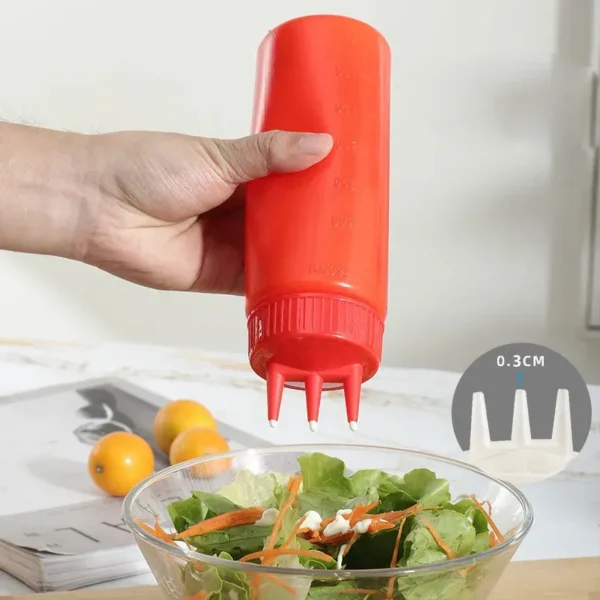 3 Hole Squeeze Bottle, 3 Hole Oil Dispensing Bottles for for Ketchup Sauces Syrup Dressings Arts Crafts Dispenser