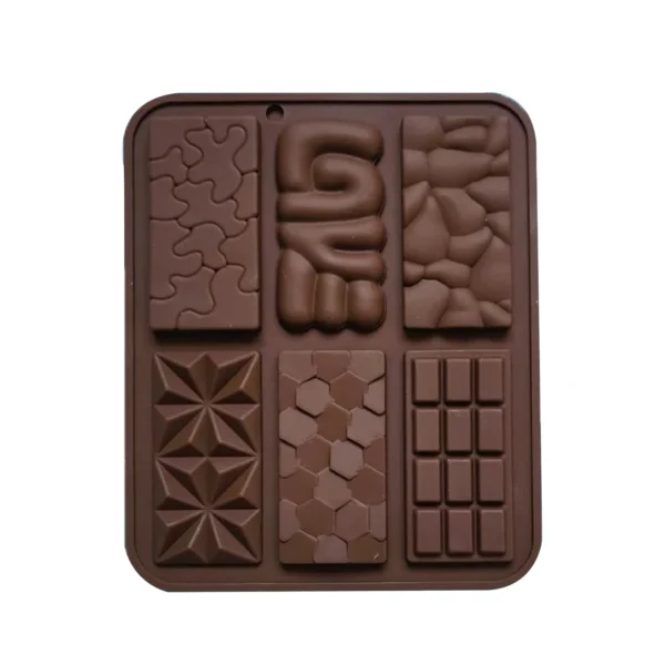 Love & Multi Designs Mini Chocolate Bars Silicone Mold 6 Cavity
