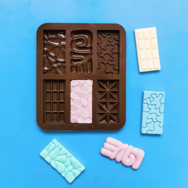 Love & Multi Designs Mini Chocolate Bars Silicone Mold 6 Cavity
