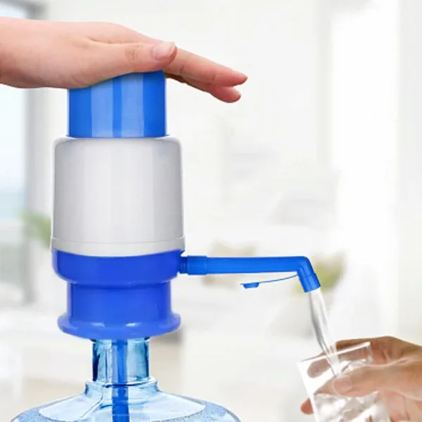 Drinking Water Pump Dispenser For 19 Ltr Bottle - T - Pump Water Cans - Blue & White