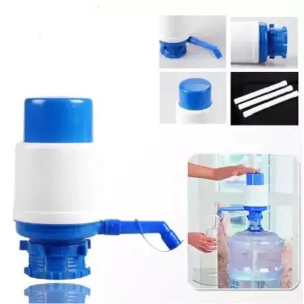 Drinking Water Pump Dispenser For 19 Ltr Bottle - T - Pump Water Cans - Blue & White