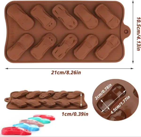 Silicone Car Chocolate Molds 10 Cavity