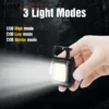 COB Rechargeable Keychain Light 3 Modes Mini Flashlight Keychain