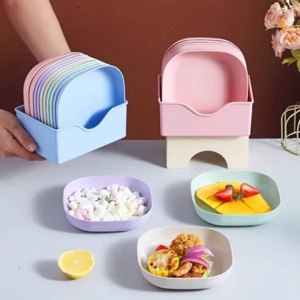 10Pcs Modern Simple and Small Snack Plates with Stand