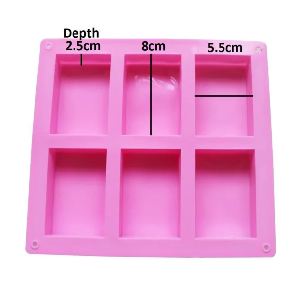 Rectangle Shape Baking & Soap Mold 6 Cavity