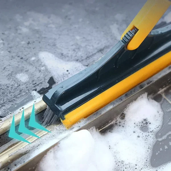 Bathroom Cleaning Brush with Wiper 2 in 1 Tiles Cleaning Brush Floor Scrub Bathroom Brush with Long Handle 120°