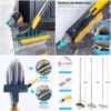 Bathroom Cleaning Brush with Wiper 2 in 1 Tiles Cleaning Brush Floor Scrub Bathroom Brush with Long Handle 120°