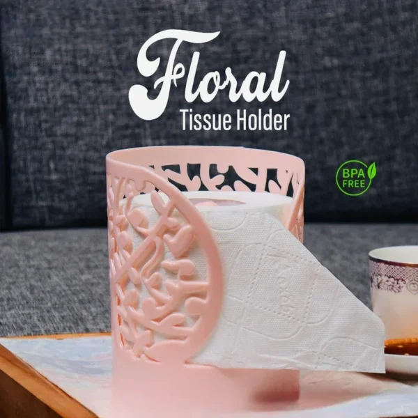 Floral Round Shape Tissue holder for kitchen living room, bathroom, drawing room, car, office