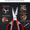Kitchen Scissors Stainless Steel Meat & Vegetable Cutter with Built-In Nut Cracker & Bottle Opener