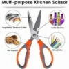 Kitchen Scissors Stainless Steel Meat & Vegetable Cutter with Built-In Nut Cracker & Bottle Opener