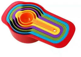 6 Pcs Multi Measuring Spoon Cup Set Multicolor