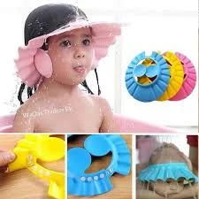 Silicone Baby Head Cover With Eyes And Ear Protection - Shower Cap - Random Color