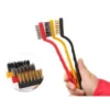3Pc Wire Brush Cleaning Tool Set (Brass, Nylon, Stainless Steel Bristles)