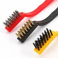 3Pc Wire Brush Cleaning Tool Set (Brass, Nylon, Stainless Steel Bristles)