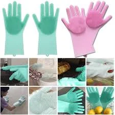 Magic Dishwashing Cleaning Sponge Gloves - Random Color