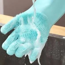 Magic Dishwashing Cleaning Sponge Gloves - Random Color