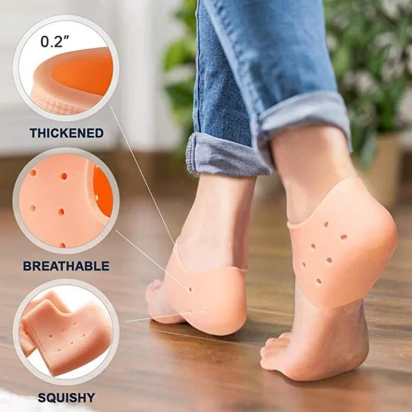 Silicon Heel Pads, Anti Crack Heel , Heel Protectors Set, Heel pads, foot relief, Silicon Half Heel Anti Crack Covers, Silicon Moisturizing Gel Heel Anti-Crack Socks