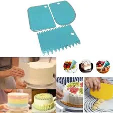 3PCS/Set DIY Cake Cream Scraper Set Cake Decorating Tools Multifunctional Irregular Teeth Edge Kitchen Baking Tool