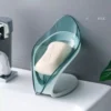 Smart soap holder very stylish and high quality leaf shape for bathroom and kitchen household essentials self adhesive soap dispenser