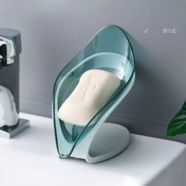 Smart soap holder very stylish and high quality leaf shape for bathroom and kitchen household essentials self adhesive soap dispenser