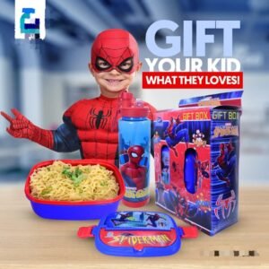 Big Size Kids School Lunch & Bottle Gift Box (random design)