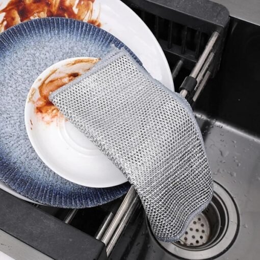 3pcs Non-Scratch Scrubbing Wire Dishwashing Cloth