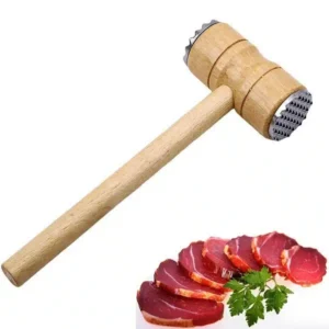 Wooden Meat Tenderizer Mallet Double Sided Aluminum Meat Hammer